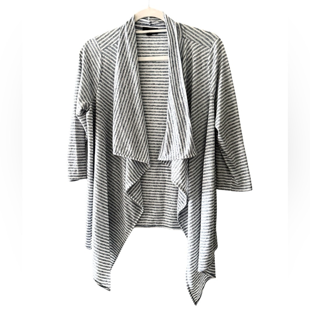 THE LIMITED Blue and White Striped Open Lightweight Sweater sz L